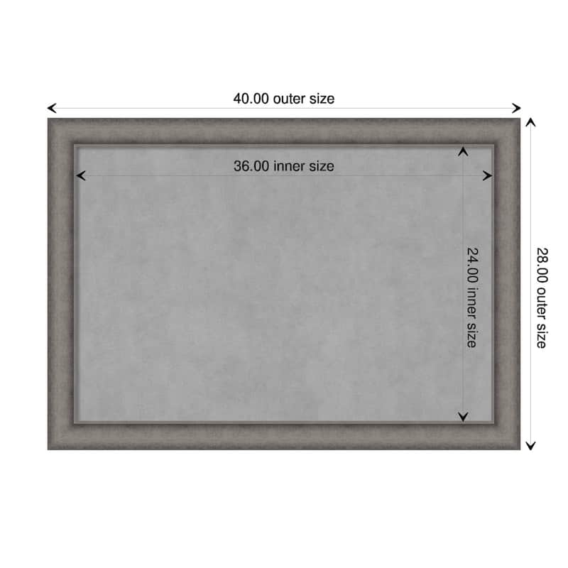 Amanti Art Burnished Concrete Framed Magnetic Board - Board Size 36x24