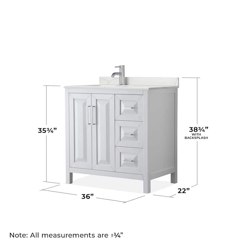 Wyndham Collection WCV252536S-QTZ-UNSM24 Daria 36" Free Standing
