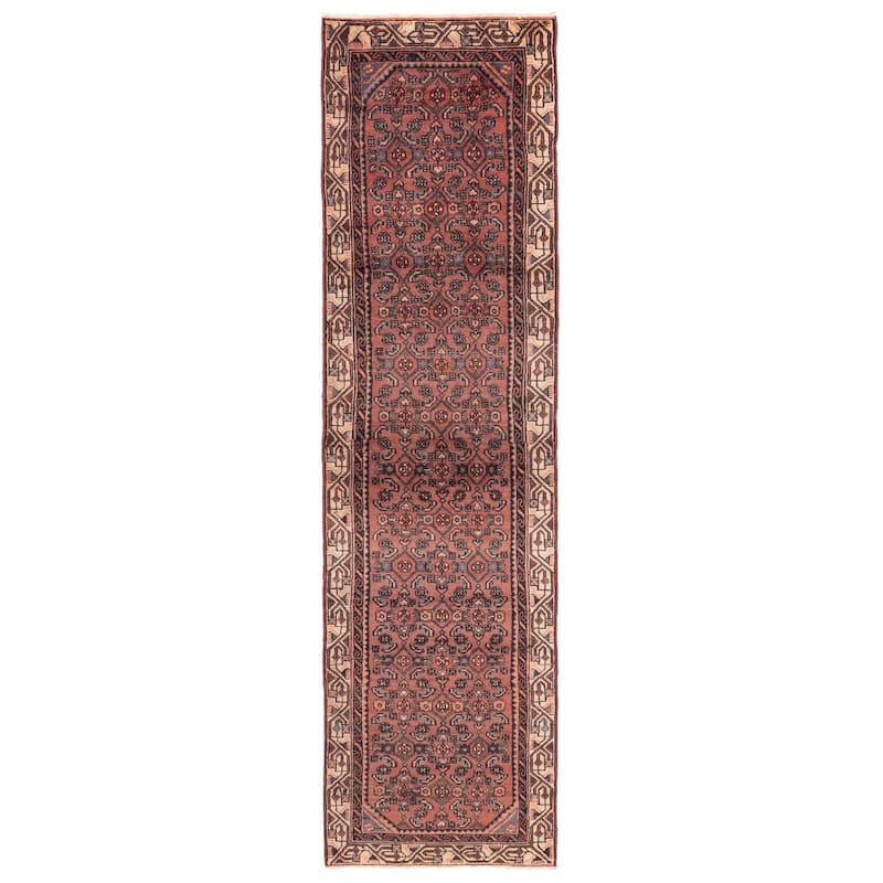 ECARPETGALLERY Hand-knotted Andelz Dark Copper Wool Rug - 2'4 x 9'8