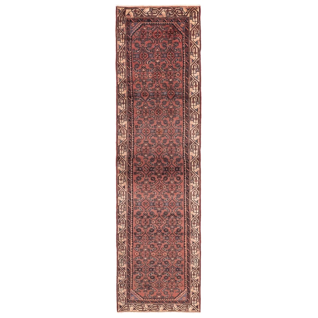 ECARPETGALLERY Hand-knotted Andelz Dark Copper Wool Rug - 2'4 x 9'8