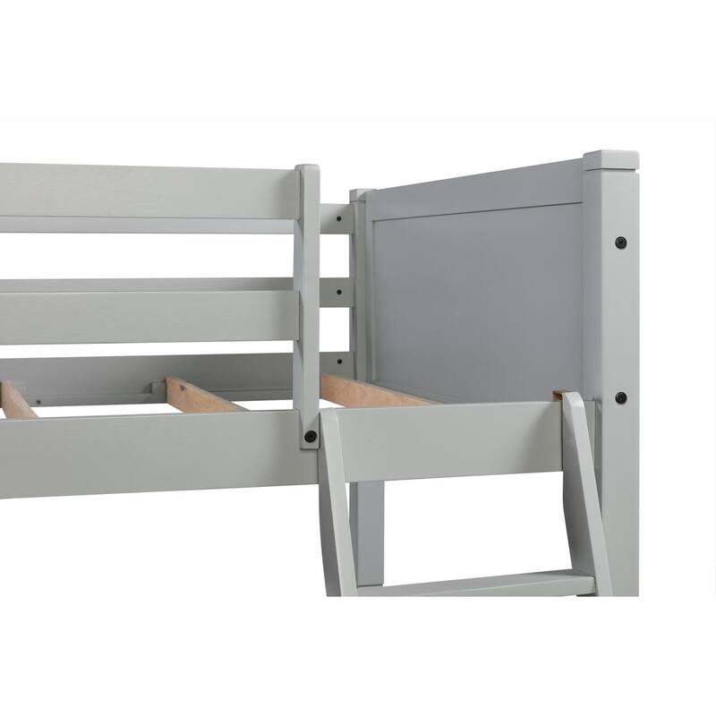 Twin Over Twin Bunk Bed with Angled Ladder Rails