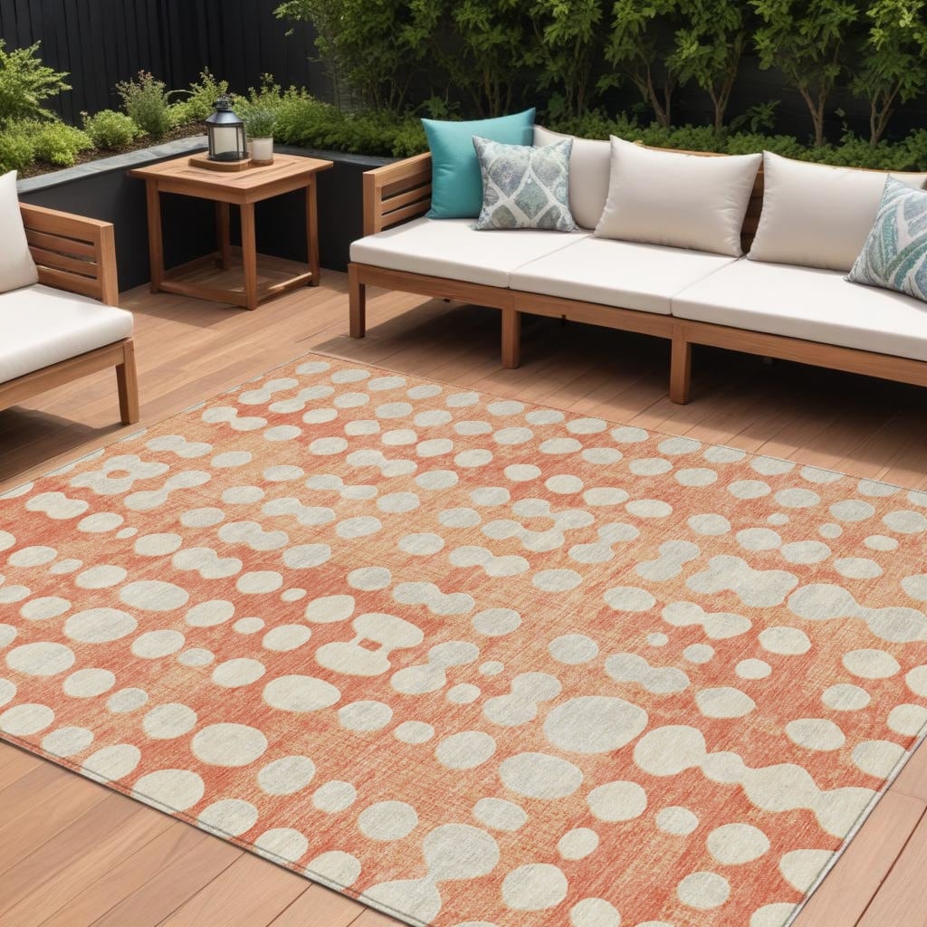 HomeRoots Abstract Transitional Rectangle Outdoor Rug