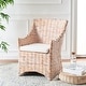 preview thumbnail 2 of 11, SAFAVIEH St. Thomas Wicker Washed Brown Wingback Arm Chair (Fully Assembled). - 26" W x 23" D x 34" H