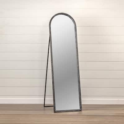 Black Arched Floor Mirror - 69.25" H x 20" W x 2.25" D