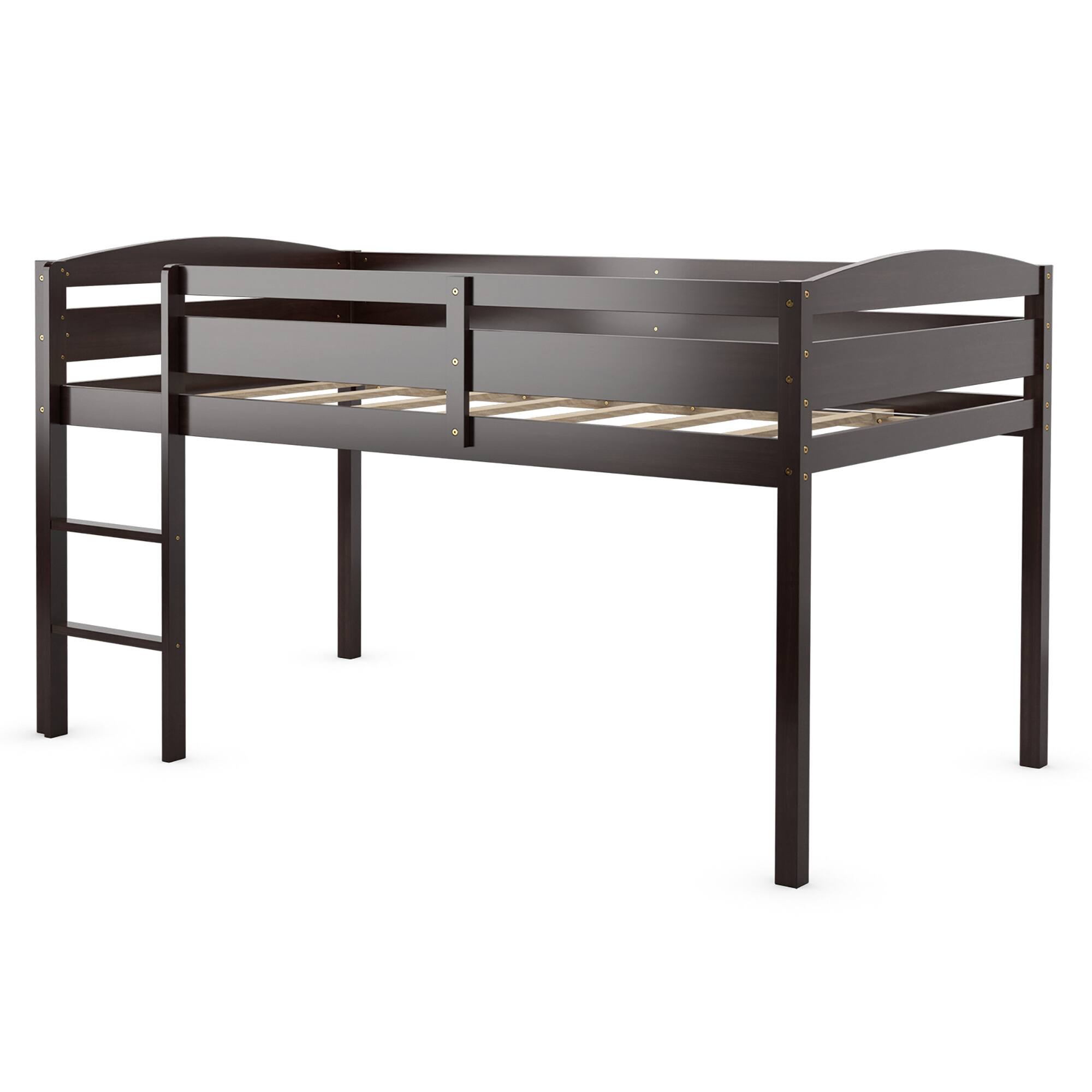 Twin Loft Wood Bunk Bed Guard Rail Ladder Bedroom Furniture Bed Bath