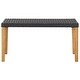 preview thumbnail 2 of 3, vidaXL Patio Bench 47.2" Black Poly Rattan and Solid Acacia Wood