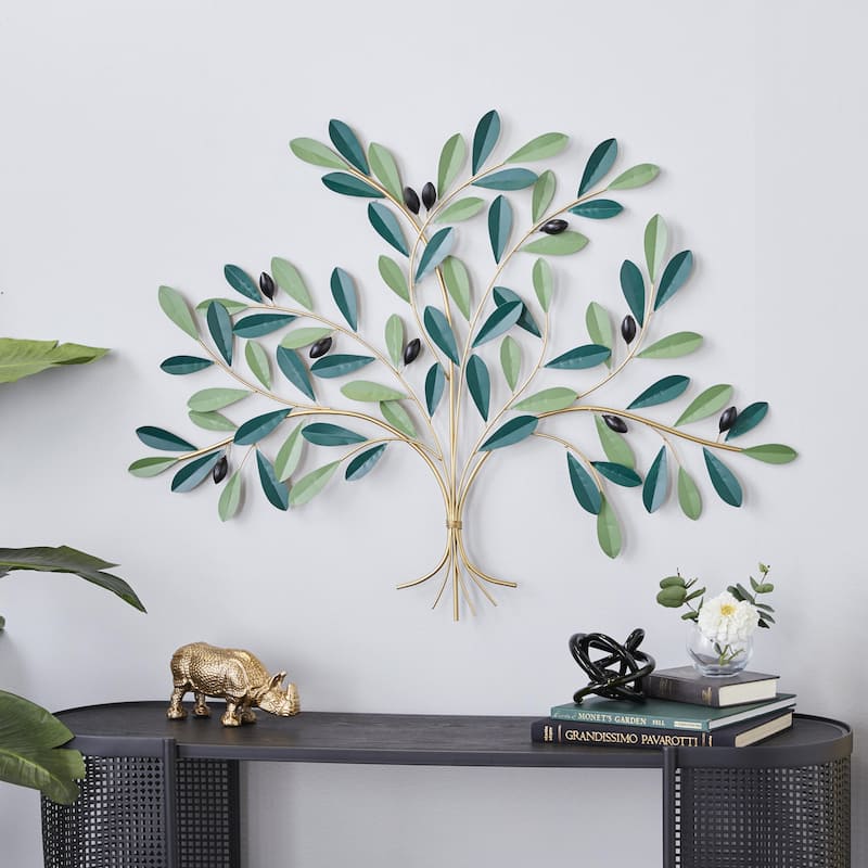 Metal Tree Wall Decor - Green - Roche River Decor