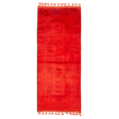 ECARPETGALLERY Hand-knotted Color Transition Red Wool Rug - 2'8 x 6'5