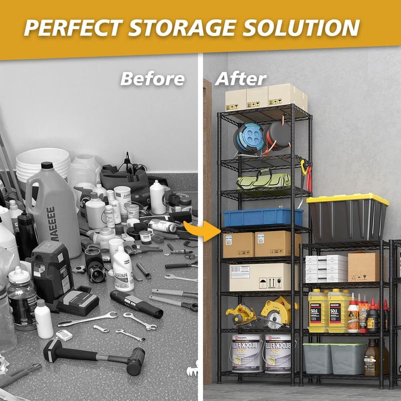 8 tier Heavy Duty Storage Adjustable Metal Shelves 78.74" H Wire Shelving Unit 1600LBS NSF