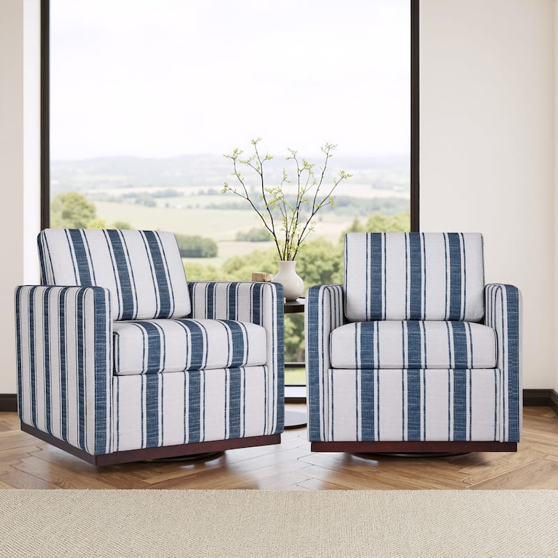 Set of 2 Modern Cozy Swivel Accent Chairs Upholstered Arm Chairs