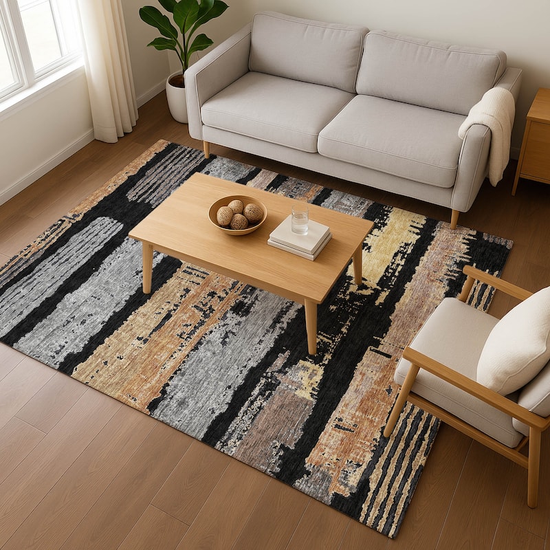 Premium Washable Super Soft Abstract Stripes Mayfield Rug