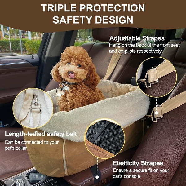 WOWMAX Small Dog Car Seat for Center Console Pet Booster Seat for Car Cat Carrier On Sale Bed Bath Beyond 39188346