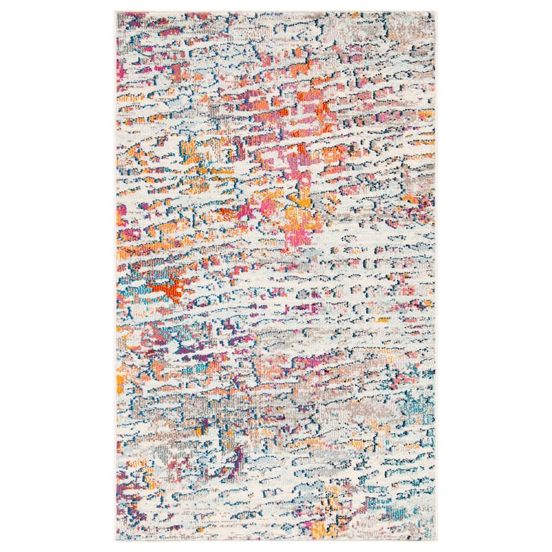 SAFAVIEH Madison Erlinda Vintage Boho Abstract Rug - 2'2" x 4' - Light Blue/Orange
