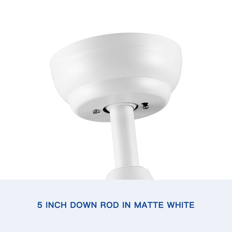 44 In Intergrated LED Ceiling Fan with Black ABS Blade