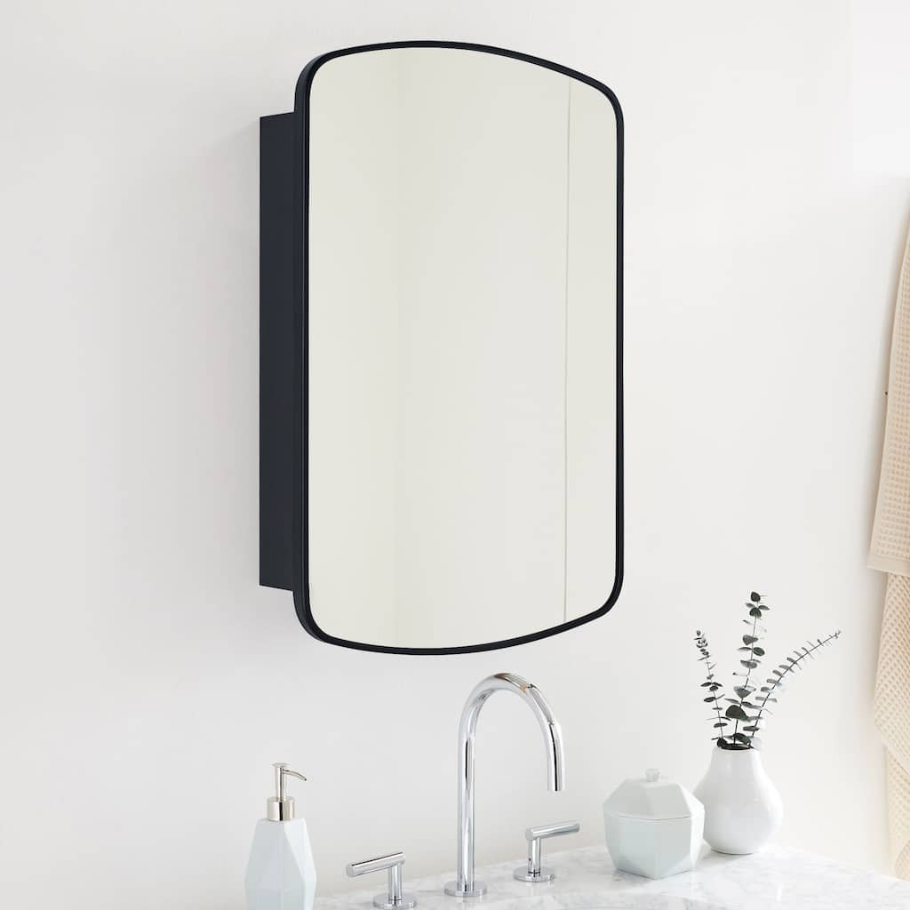 TEHOME Rosia Surface and Recessed Mount Metal Framed Medicine Cabinet with Mirror