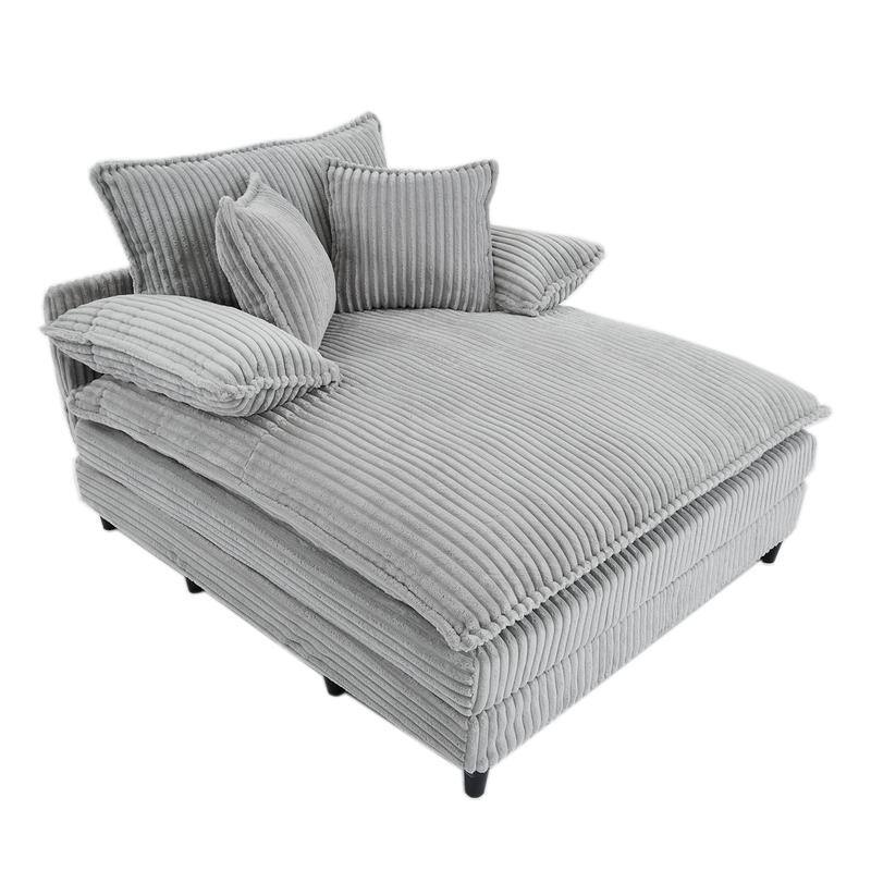 54.75" W Oversized Chaise Lounge Chair,Fluffy cushioned sofa bed