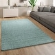 preview thumbnail 18 of 35, Plain Shag Rug For Living Room or Bedroom in pastell colors 2' x 3'3" - Turquoise