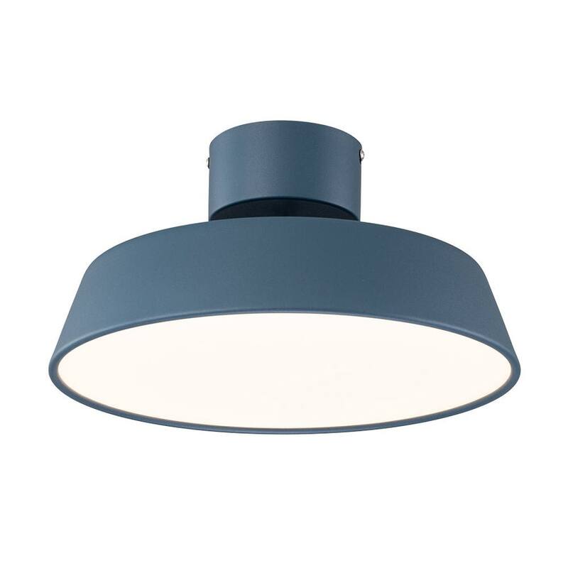 Scandinavian Adjustable Drum LED Semi Flush Ceiling Light - 12in