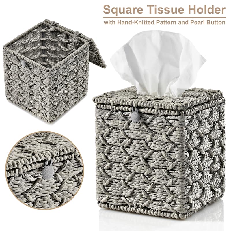 Sorbus Storage Wicker Baskets - Set of 3 - 13.5 x 6.75 x 4