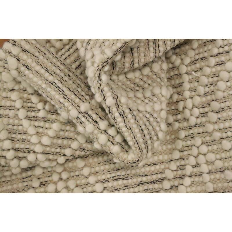 Hand Knotted Oriental 100% Wool Carpet Modern Geometric Beige & Ivories Modern Gotti Design Area Rug - 3' 3'' X 1' 10''