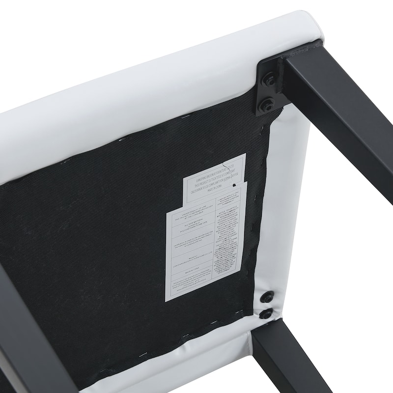 4 White PU dining chairs, simple and versatile, comfortable and accompanied