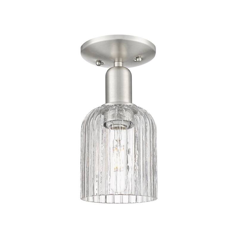 Innovations Lighting 716-1C-11-5 Bridal Veil Semi-Flush Bridal Veil 5" - Brushed Satin Nickel / Clear