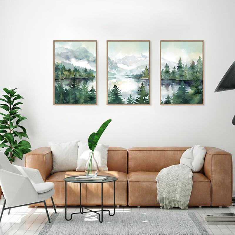 Forest Wall Decor, Nature Green Pines Wall Painting, Forest Wilderness