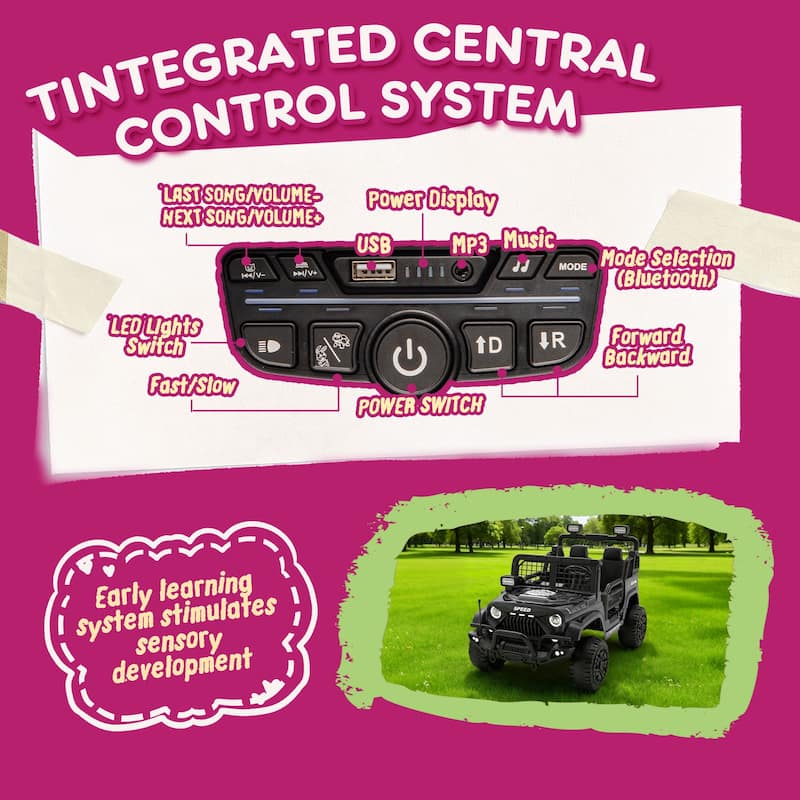 24V Ride-On Car All-Terrain Kids Car Electric Car Toy Ride on Jeep