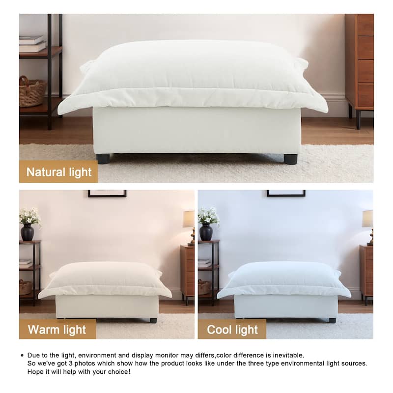 Double Layer Cushion Comfy Cloud Modular Sectional Sofa Couch Ottoman