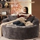 preview thumbnail 42 of 43, XIZZI Modern Round Plush Lounge Sofa with Cushions
