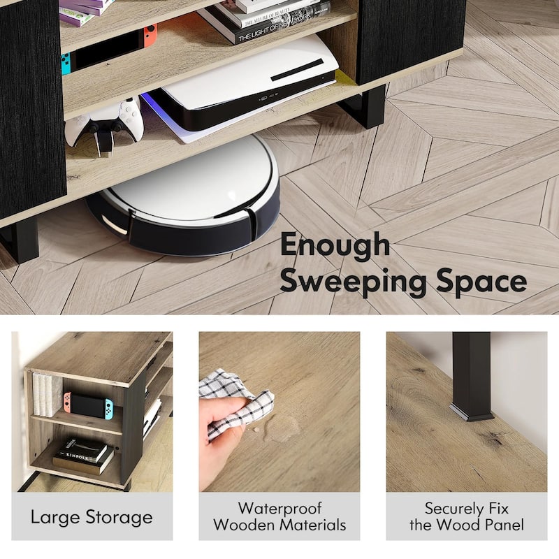 FITUEYES Modern TV Stand for 32-70 inch TVs with Open Shelves Media Console