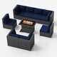 preview thumbnail 154 of 154, FINCATI Outdoor High-back Wicker Patio Sectional Set, 500 lbs Luxury Oversized Conversation Set, Spacious Couch Set