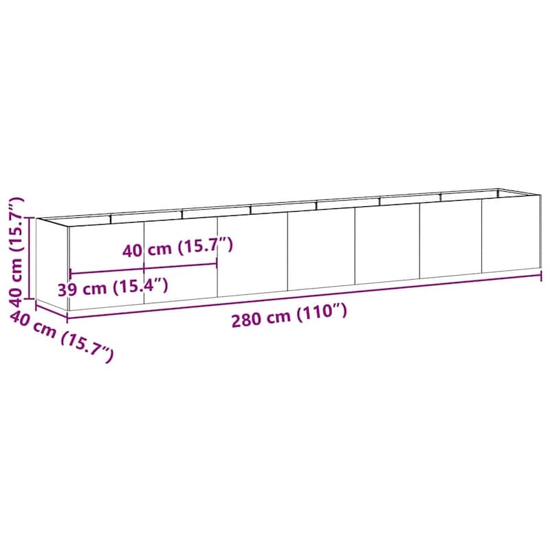 vidaXL Planter Raised Garden Bed Plant Flower Stand Rusty Weathering Steel