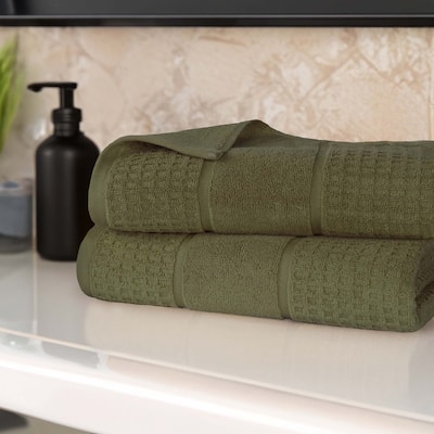 Superior Napa Zero Twist Cotton Soft Waffle Bath Sheet Set of 2