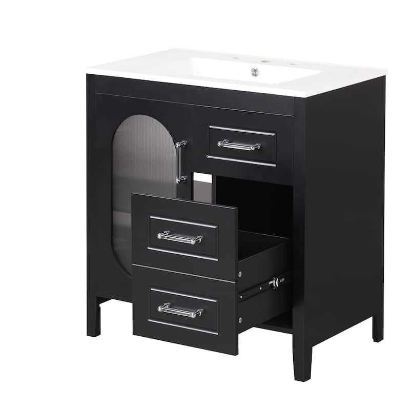 Bathroom Vanity Cabinet 30" Bathroom Vanity with Sink and Two Drawers