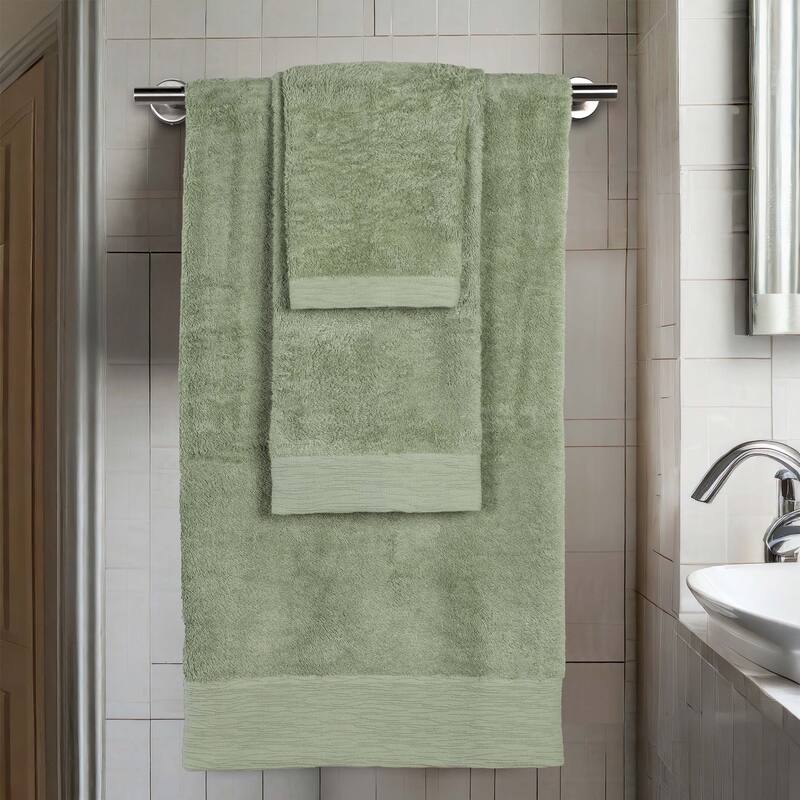 Superior Sierra Rayon From Bamboo Cotton Blend 3 Piece Bathroom Towel Set