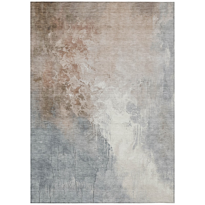 HomeRoots Abstract Transitional Rectangle Outdoor Rug