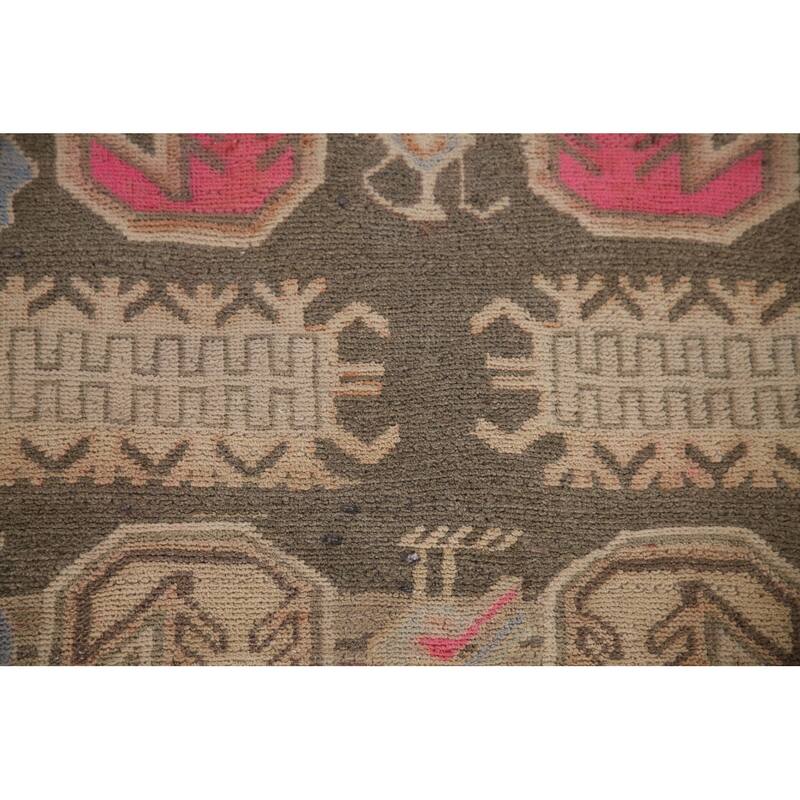Tribal Meshkin Persian Vintage Runner Rug Handmade Wool Carpet - 3'8" x 10'9"