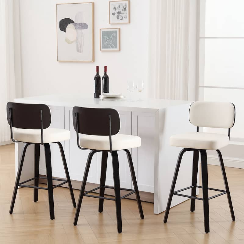 26"/29" Swivel Counter/Bar Stools with Black Bentwood Legs