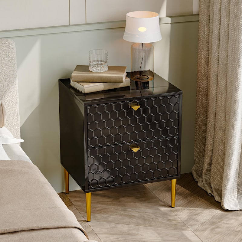 Morden Wood Furniture 2-Drawer Dresser Chest Side Table