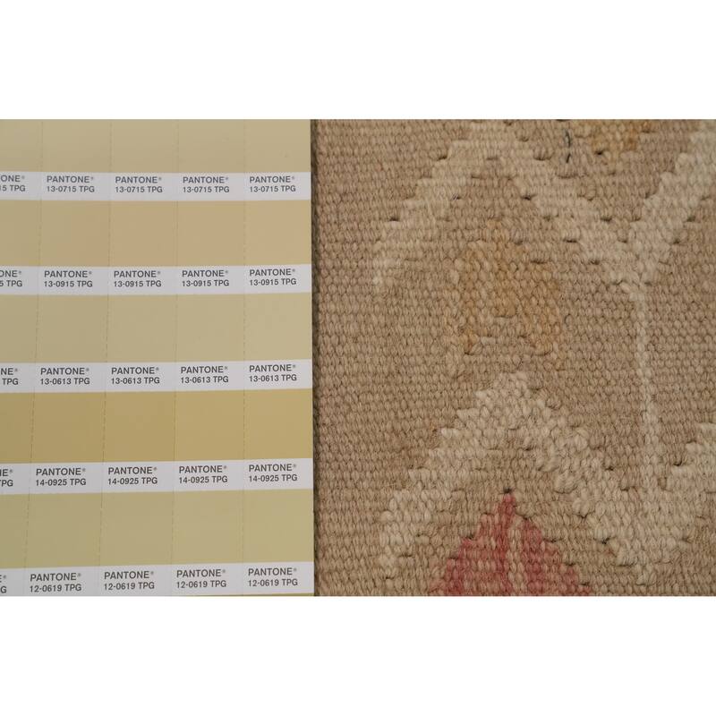 Hand Woven Southwestern Wool Beige Geometric Area Rug - 5' 8'' X 4' 1''