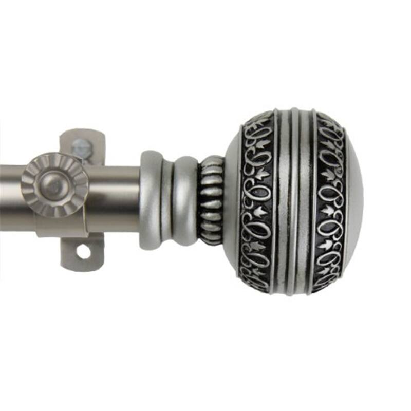 Decorative Window Curtain Rod - Tension Rod, Adjustable, Satin Nickel Finish, 48 Inch Length - 84