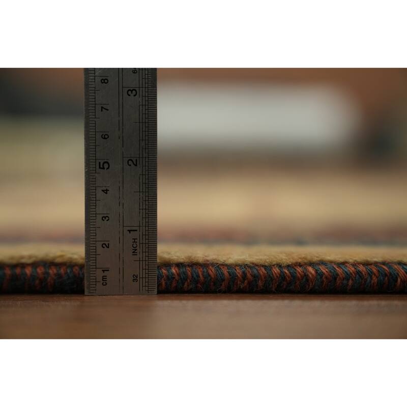 Hand Knotted Oriental 100% Wool Carpet Traditional Tribal Peach Gabbeh (Qashqai) Area Rug - 6' 7'' X 3' 11''