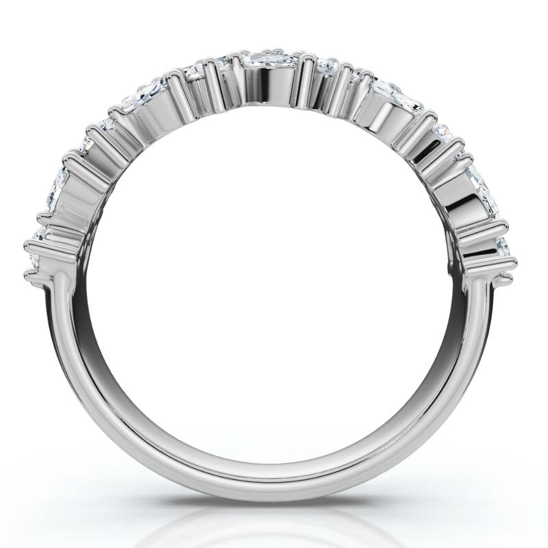 1 1/3Ct Marquise Designed Anniversary Band Cut Gold Lab Grown