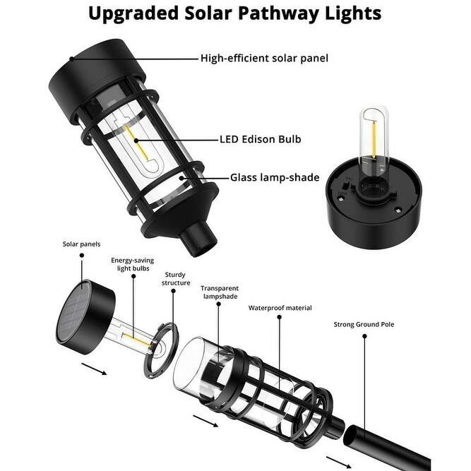 8 Pack Solar Pathway Lights Outdoor, Waterproof Solar Lights Outdoor