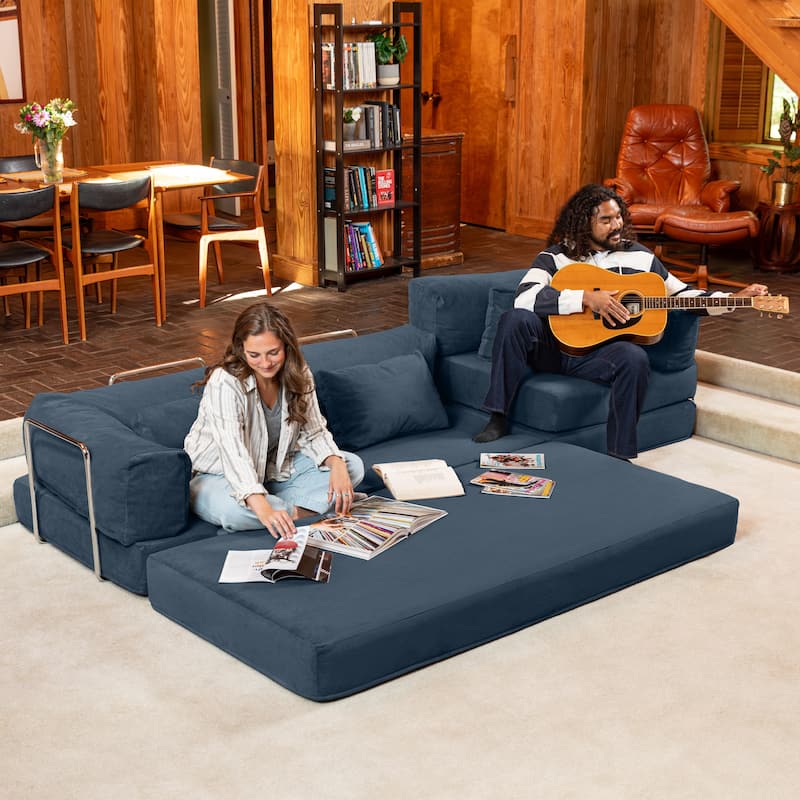 Jaxx Unsofa Modular Convertible Sectional Sofa with Fold Out King Sleeper Bed