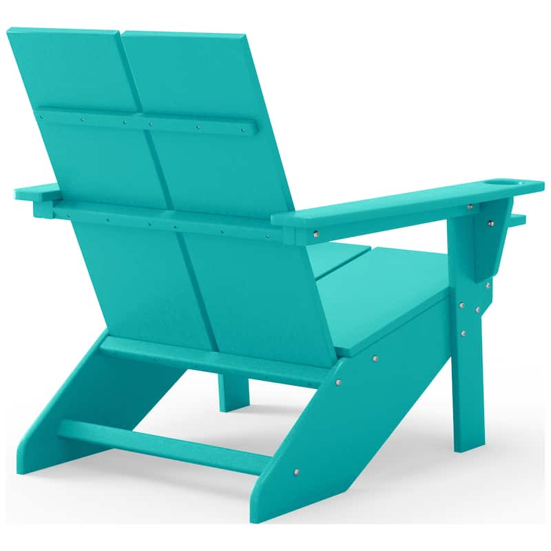 Coastin Modern Poly Adirondack Chair With Ottoman (Set of 2)
