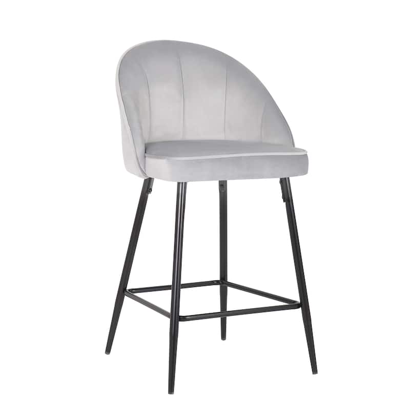 Porthos Home Freya Velvet and Metal Counter Stools (Set of 2)