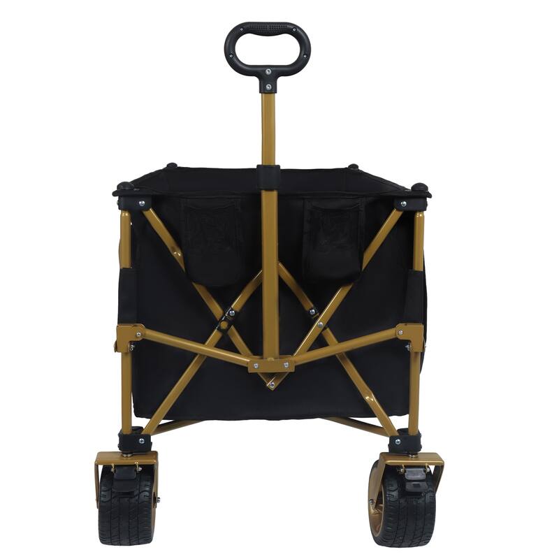 51-Inch Extra-Long Heavy-Duty Folding Utility Wagon - 480lb Capacity with 7" All-Terrain Wheels, Black