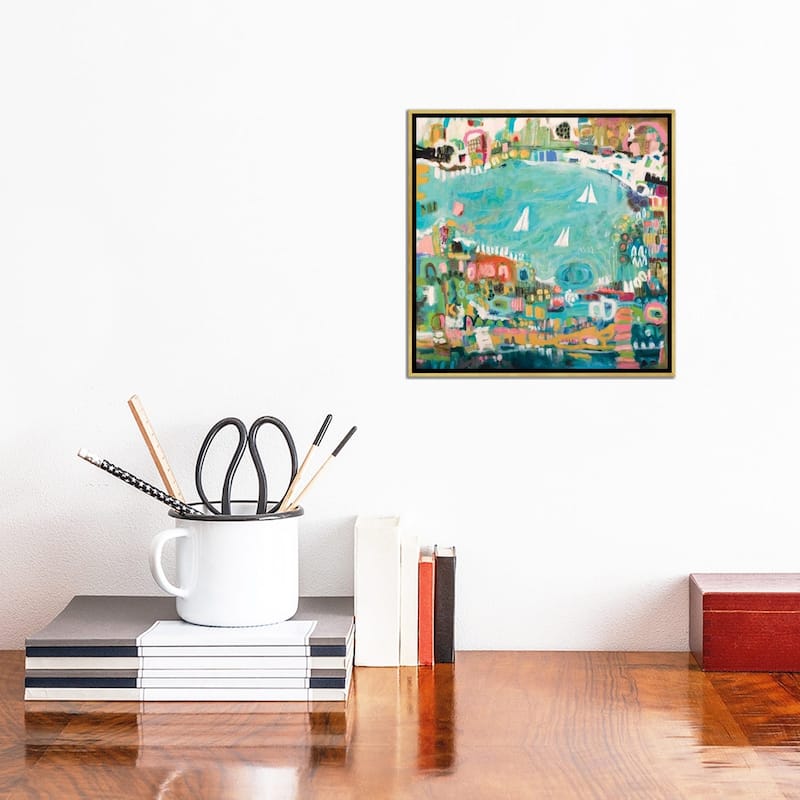 iCanvas "Abstract Marina IV" by Karen Fields Framed Canvas Print